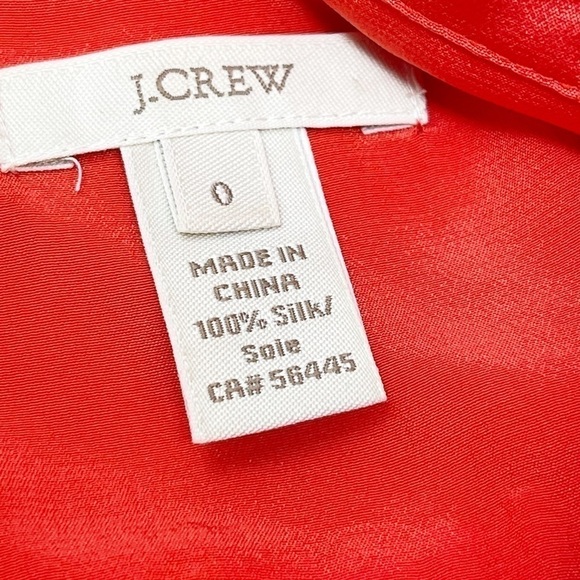 J CREW Women’s Coral LUCINDA Silk Long Sleeve Button Up Top Blouse Size 0 - Picture 6 of 7